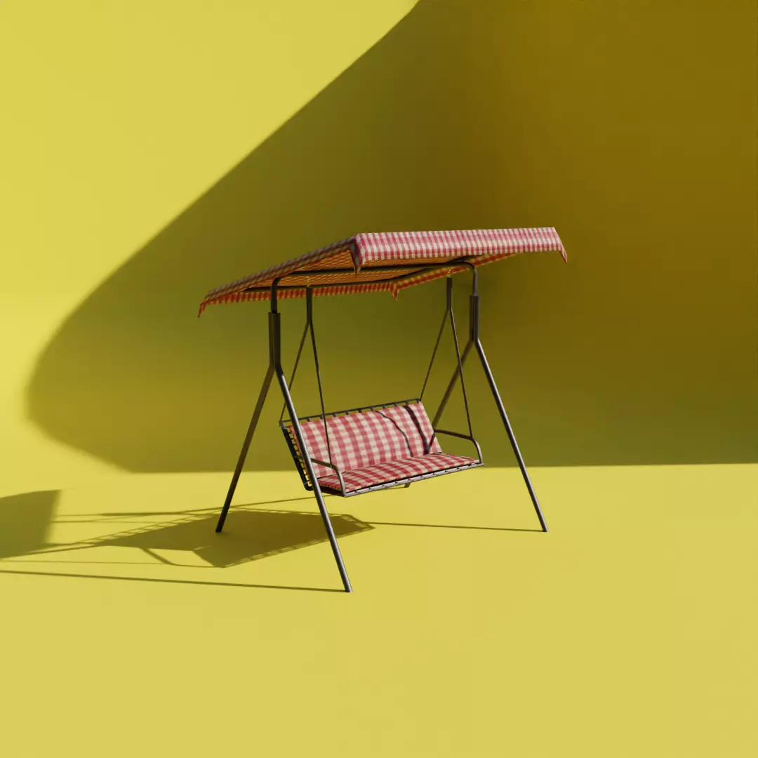 Modern Garden Swing  Patio Bench 3D Model 3D model_1