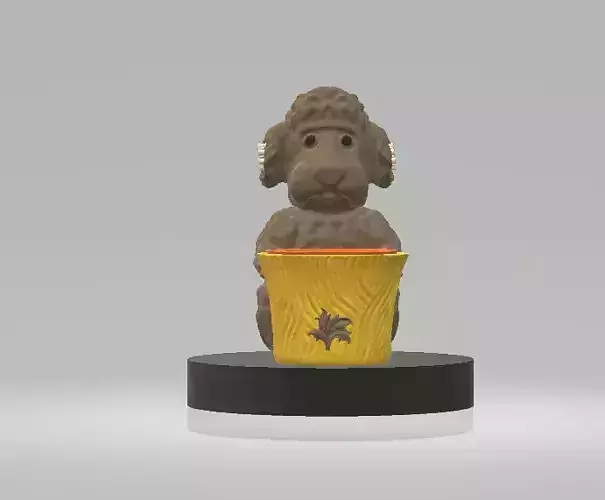Poodle Dog Pot  3d printable model 