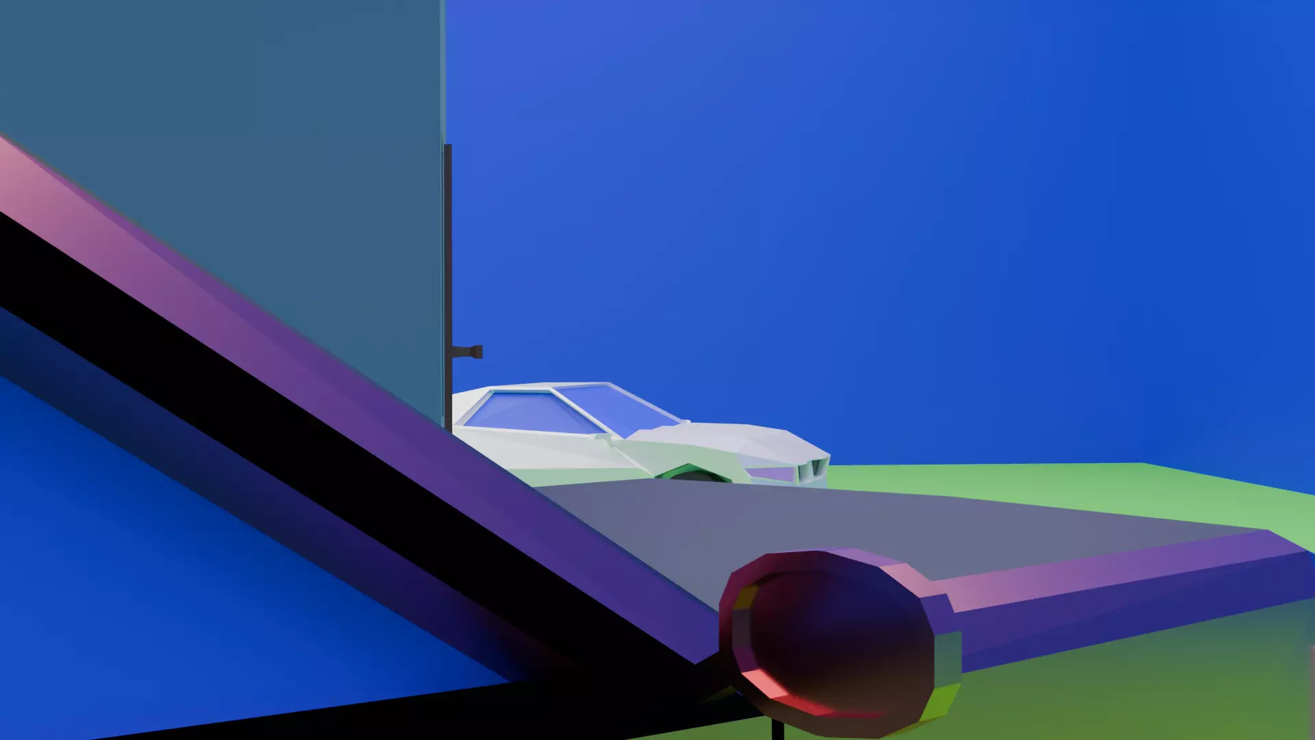 Low poly house enviroment Low-poly 3D model_3