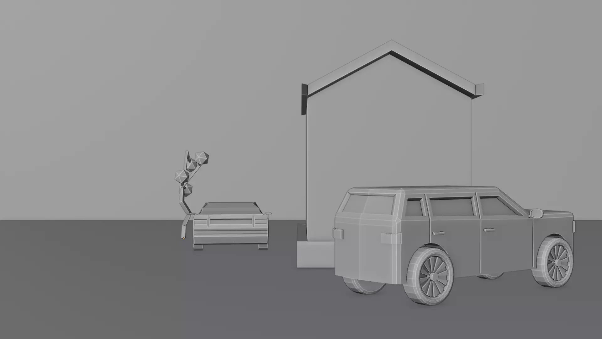 Low poly house enviroment Low-poly 3D model_6