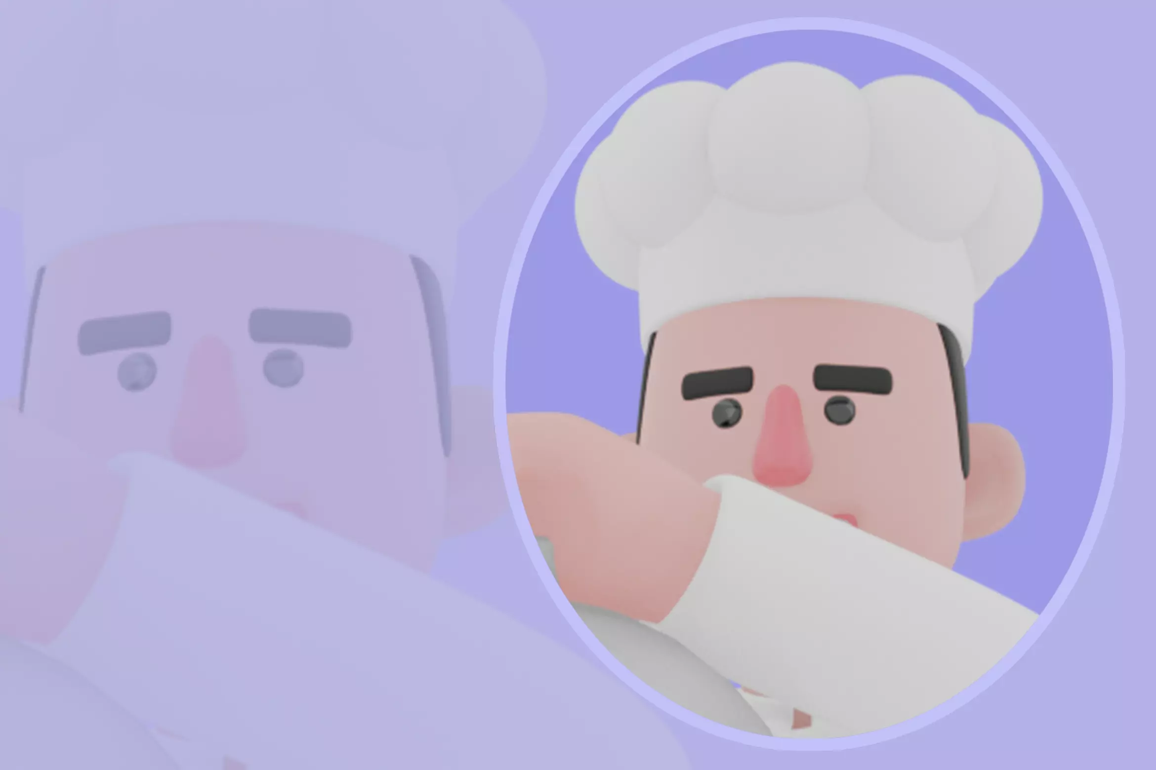 Stylized 3D Male Chef Character-Cartoon Cook Lifting Serving Lid 3D model