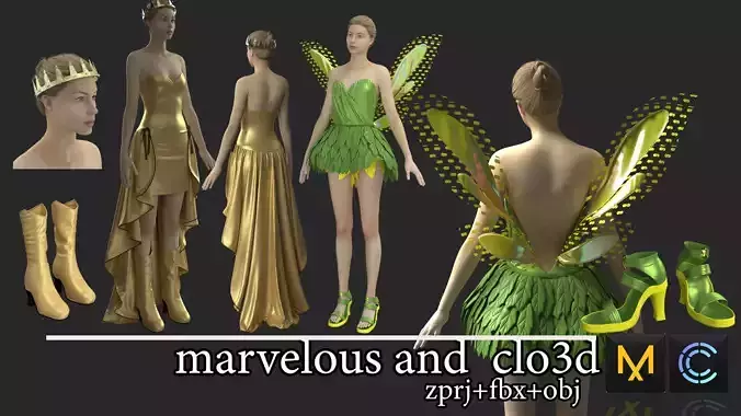 fantasy dresses at marvelous designer