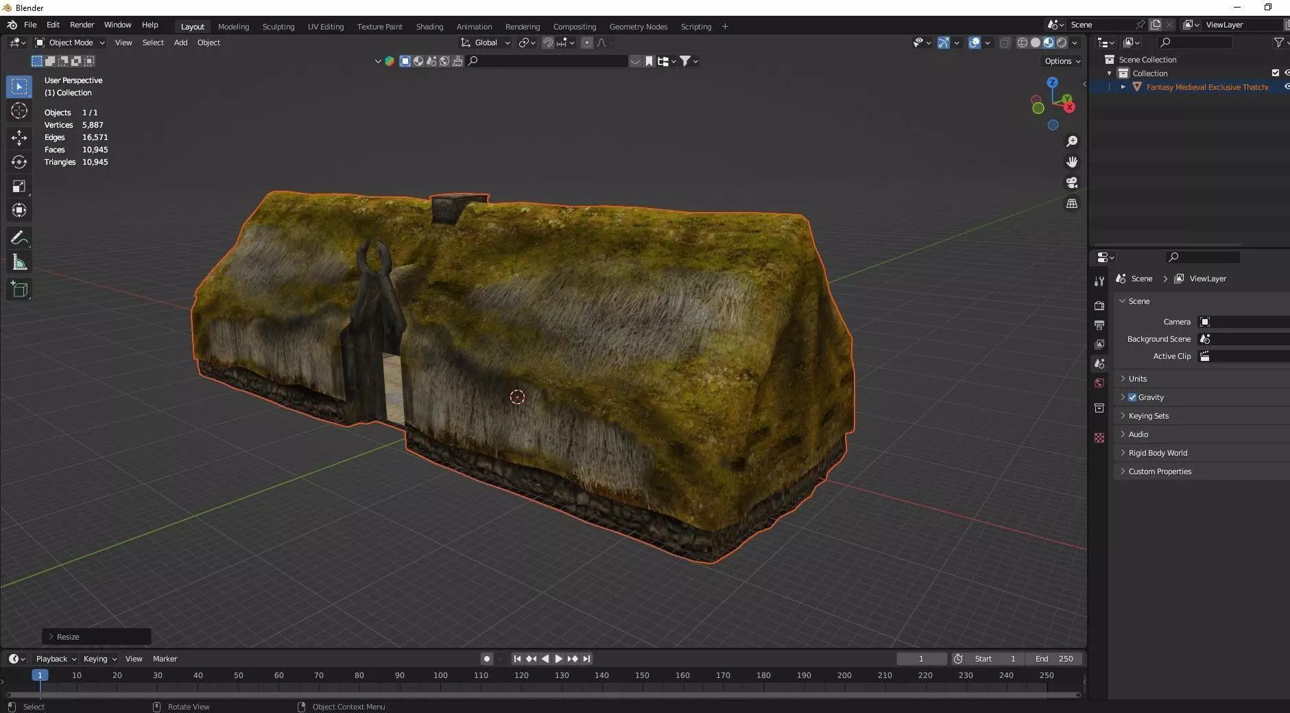 Fantasy Medieval Exclusive Village Hut House PPI 3D Model Low-poly 3D model_8