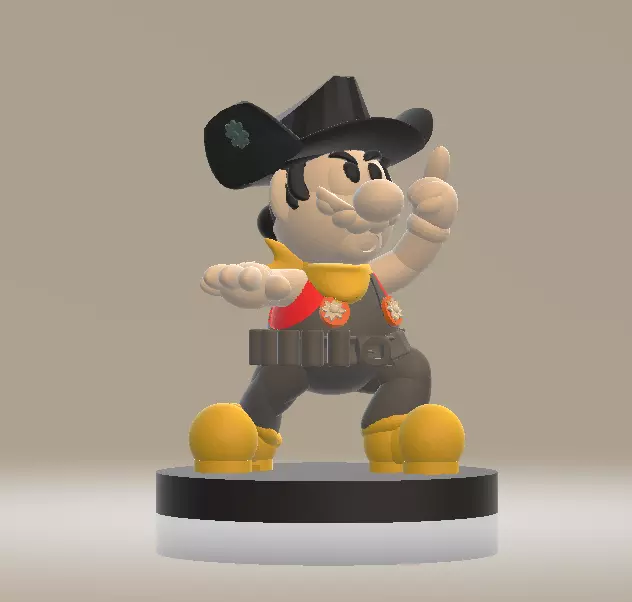 Cowboy Mario 3d printable model  3D print model_0