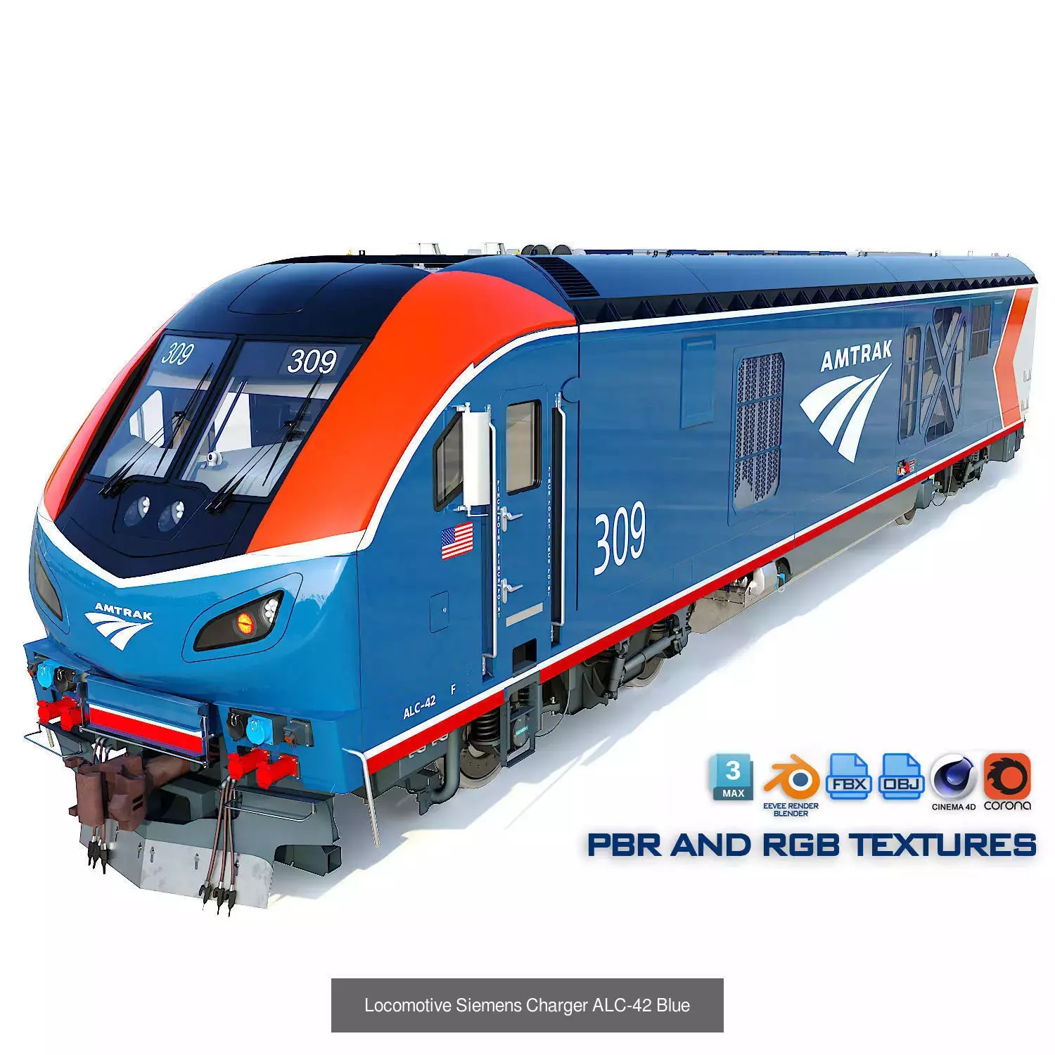 Train ALC-42 car Amfleet 3D Model Collection_7