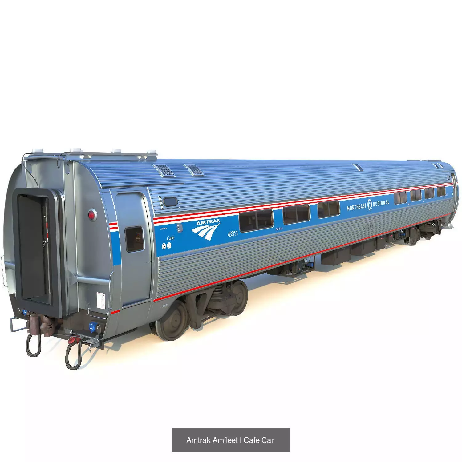 Train ALC-42 car Amfleet 3D Model Collection_9