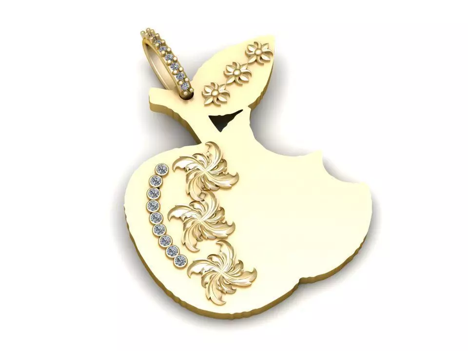 Apple Pendant 3D Printable Model 3D print model