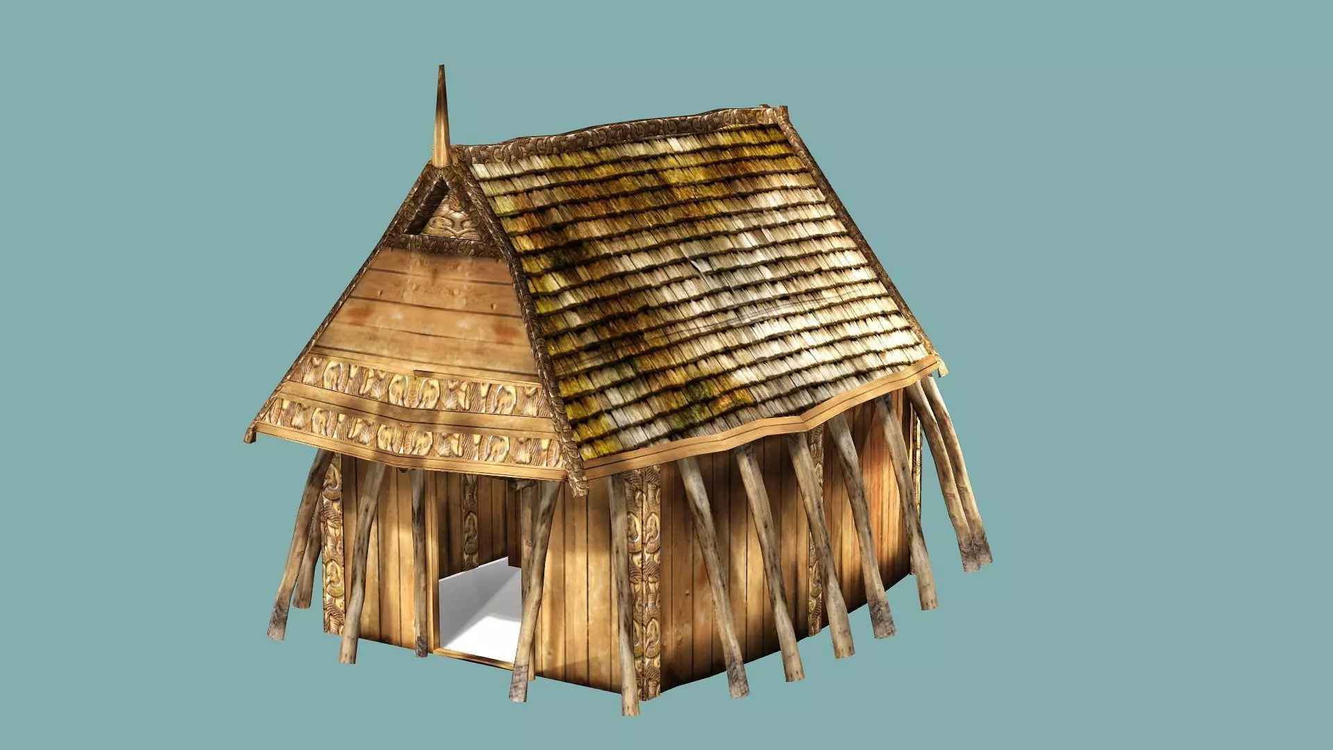 Fantasy Medieval Exclusive Village Hut House PPK 3D Model Low-poly 3D model_6