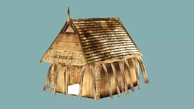 Fantasy Medieval Exclusive Village Hut House PPK 3D Model
