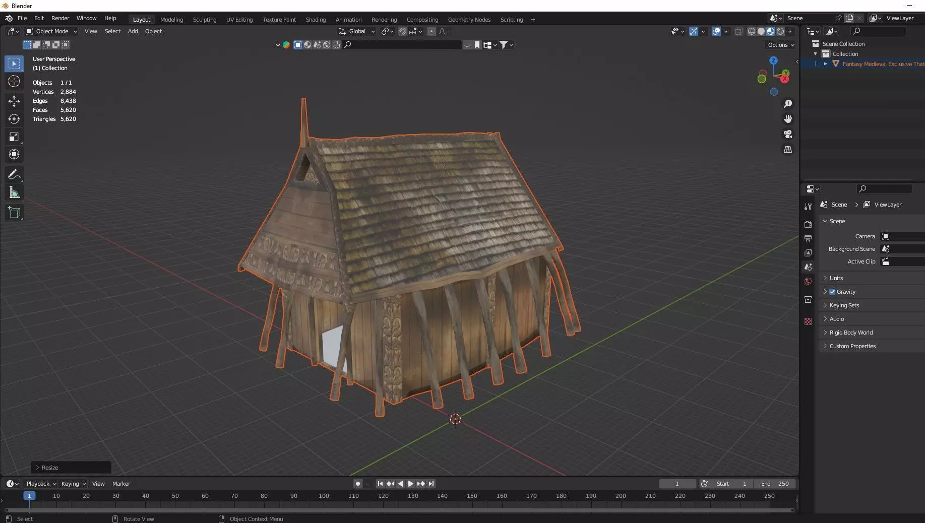 Fantasy Medieval Exclusive Village Hut House PPK 3D Model Low-poly 3D model_8