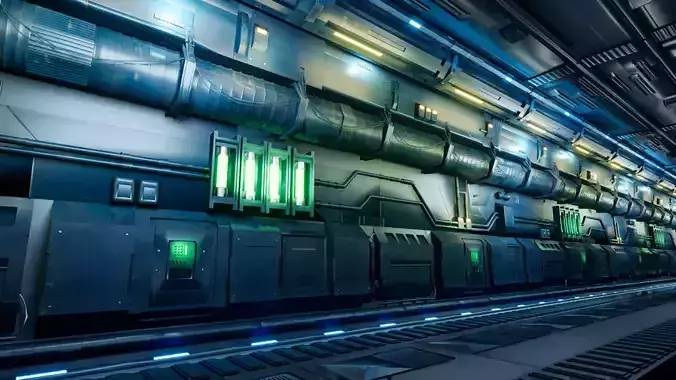 Cyberpunk Sci-Fi Passage Environment