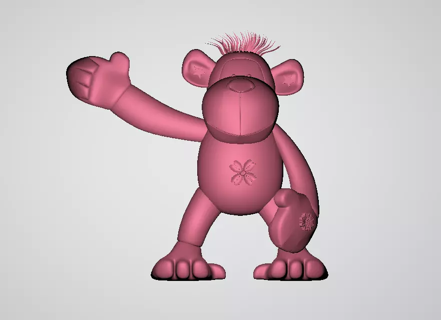Stuffed Monkey Toy 3d printable model 3D print model_4
