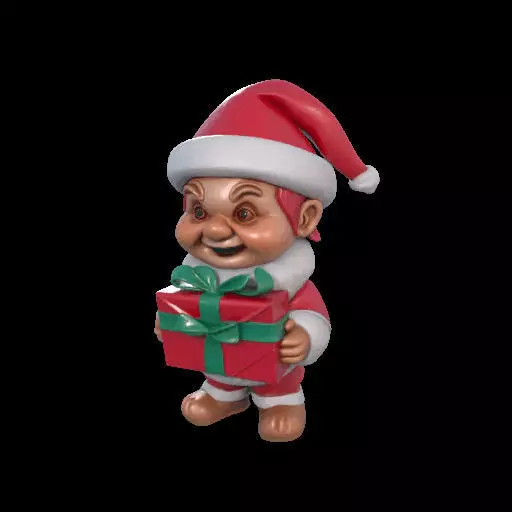 Mischievous Chucky Inspired Santa with Gift 3D print model_22
