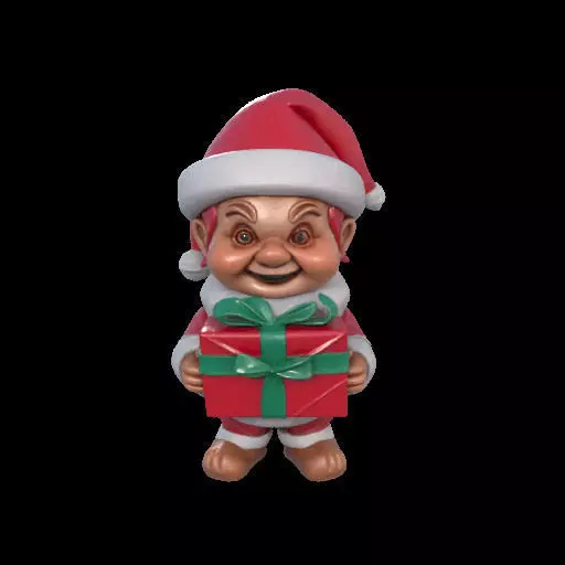 Mischievous Chucky Inspired Santa with Gift 3D print model_1