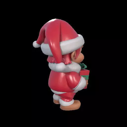 Mischievous Chucky Inspired Santa with Gift 3D print model_3