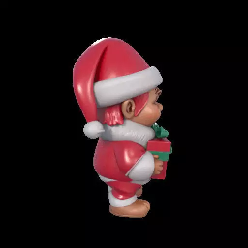 Mischievous Chucky Inspired Santa with Gift 3D print model_29