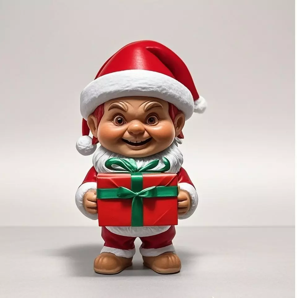 Mischievous Chucky Inspired Santa with Gift 3D print model_0