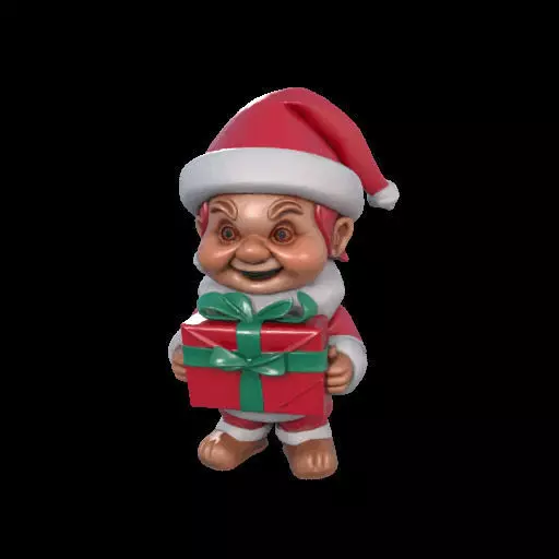 Mischievous Chucky Inspired Santa with Gift 3D print model_23