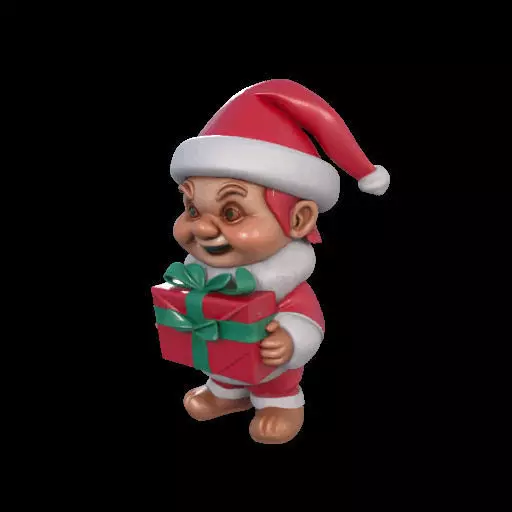 Mischievous Chucky Inspired Santa with Gift 3D print model_21