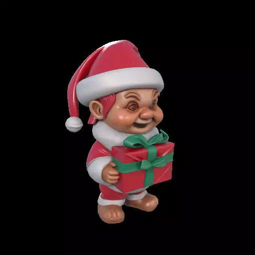 Mischievous Chucky Inspired Santa with Gift 3D print model_24