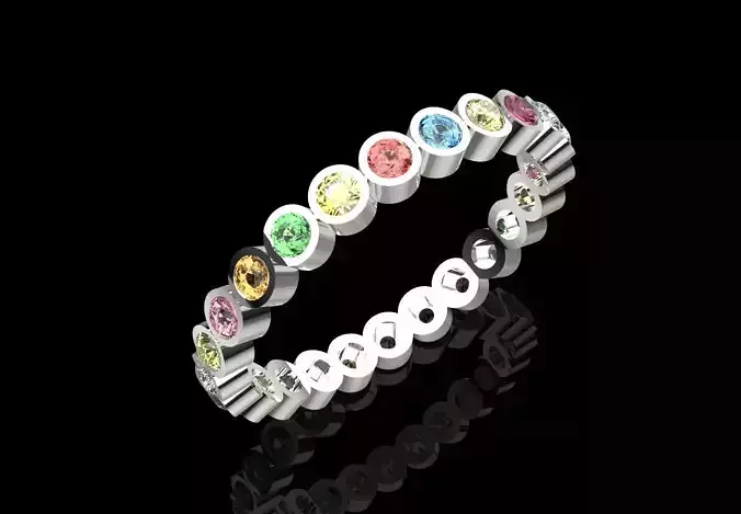 Stl 3dm Ring a Sparkling Rainbow on Your Fingers rr0055 3D print model