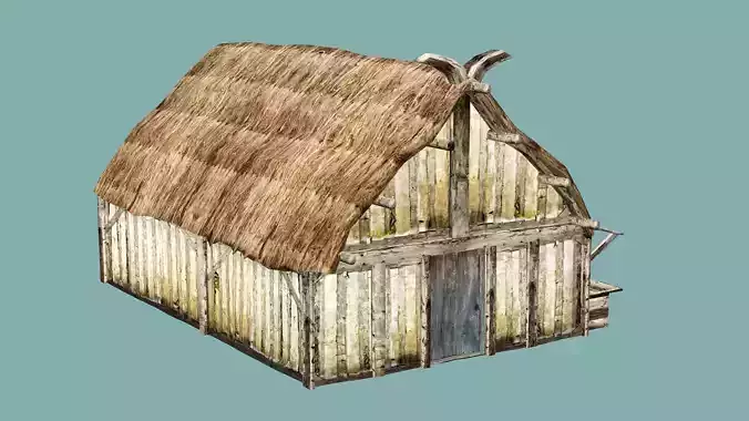 Fantasy Medieval Exclusive Village Hut House PPD 3D Model