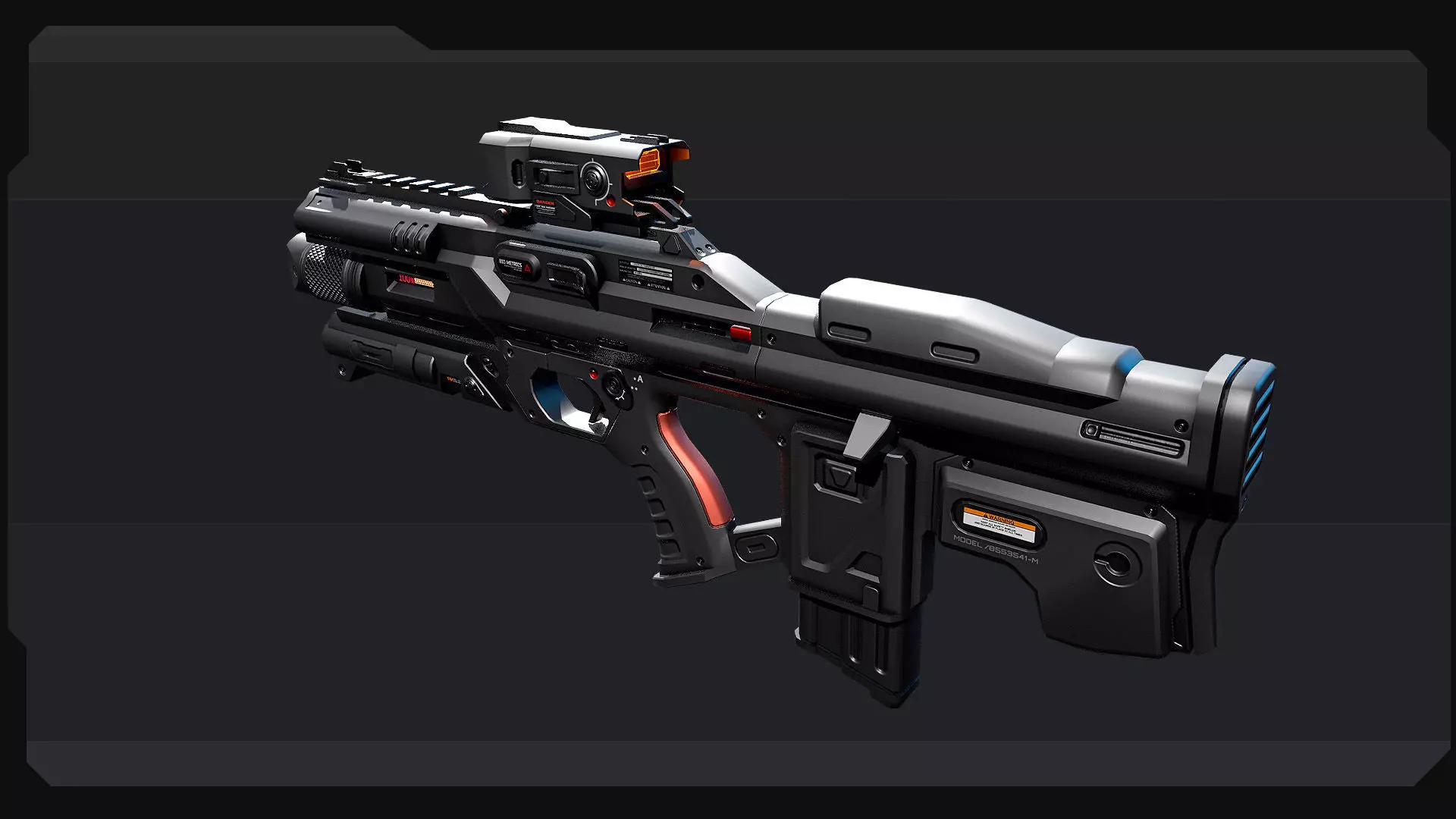 AK5 - MachineGun Low-poly 3D model_4