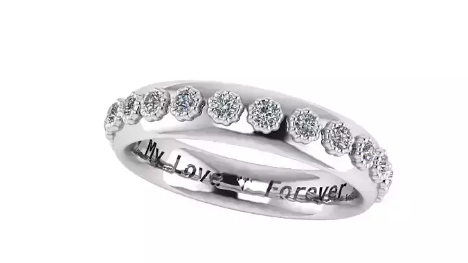 Love Forever Words Ring 3D Printable Model
