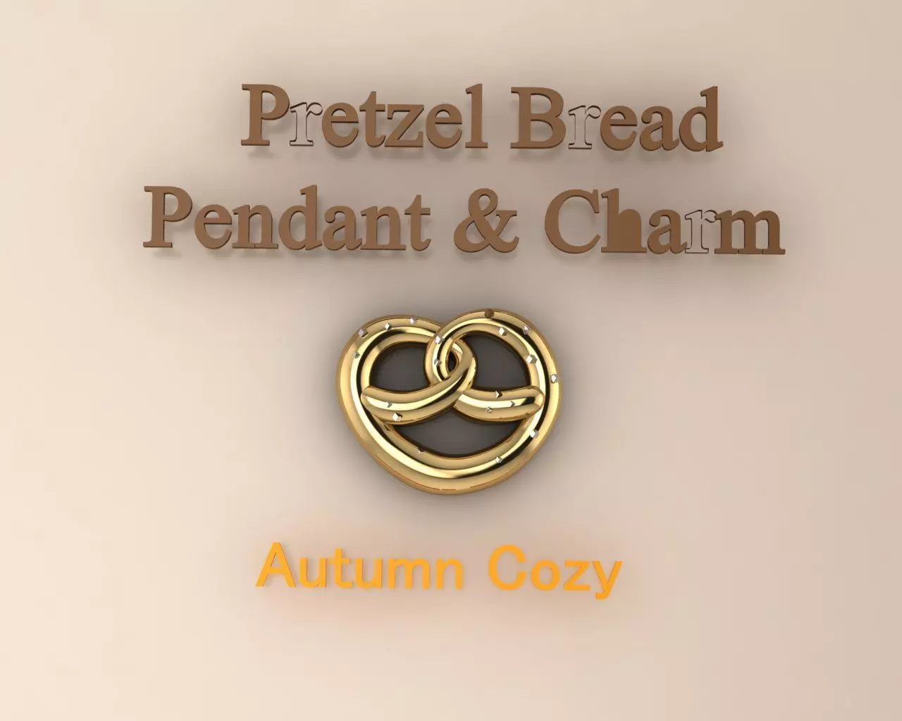 pretzel Bread autumn cozy PENDANT AND CHARM 3D Jewelry MODEL 3D print model_0