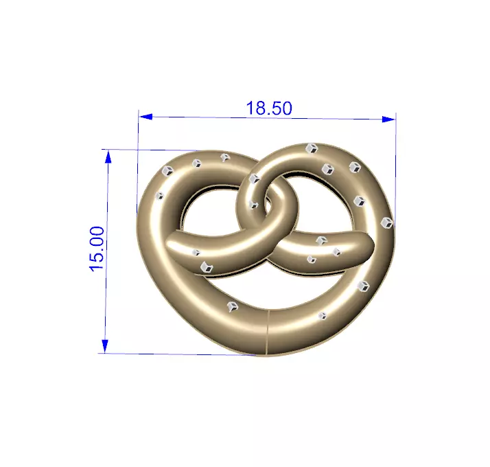 pretzel Bread autumn cozy PENDANT AND CHARM 3D Jewelry MODEL 3D print model_1