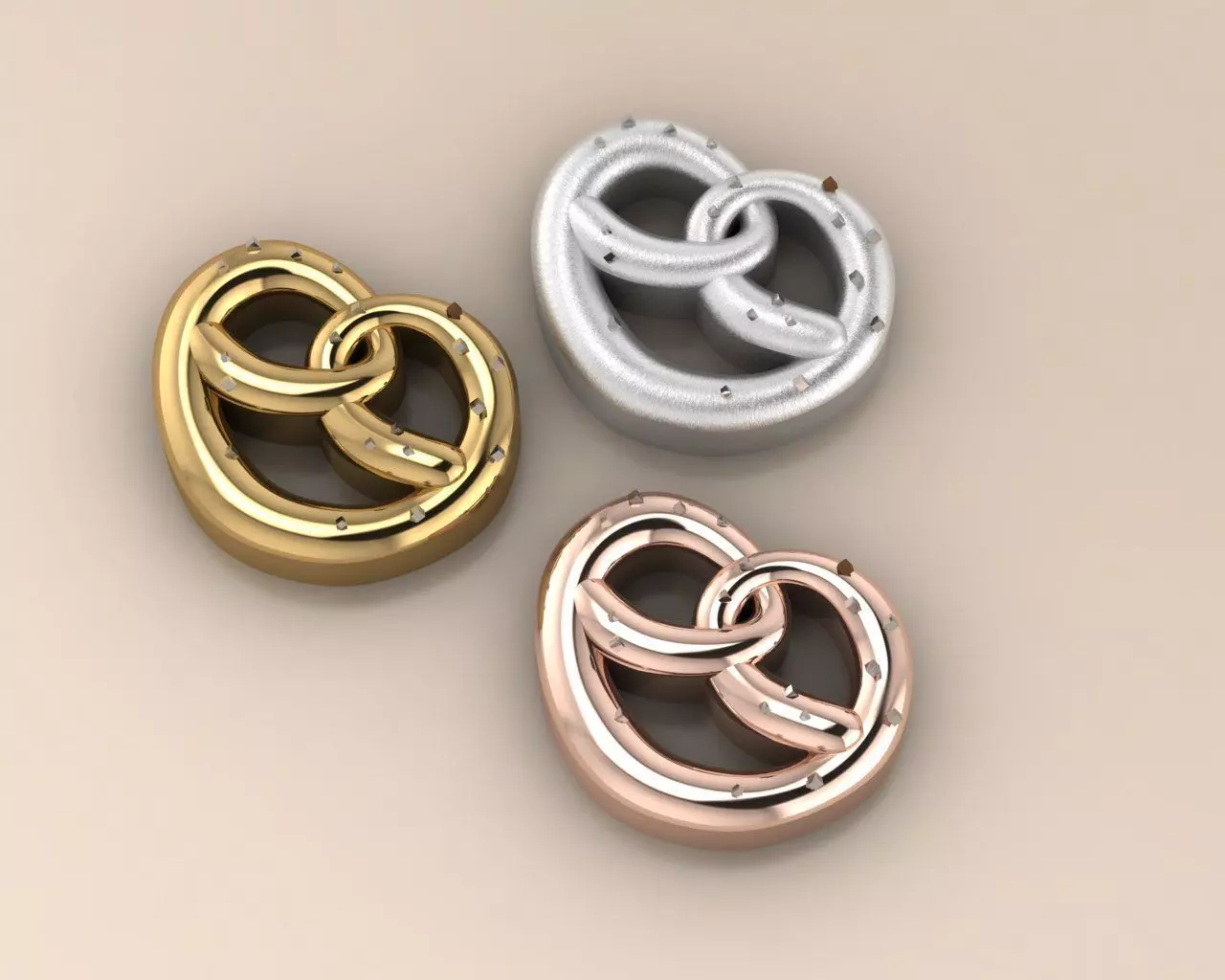 pretzel Bread autumn cozy PENDANT AND CHARM 3D Jewelry MODEL 3D print model_4