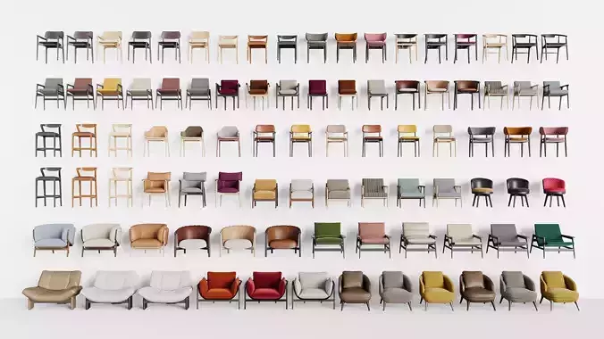 Archmodels vol 305 - seats and chairs 3D model