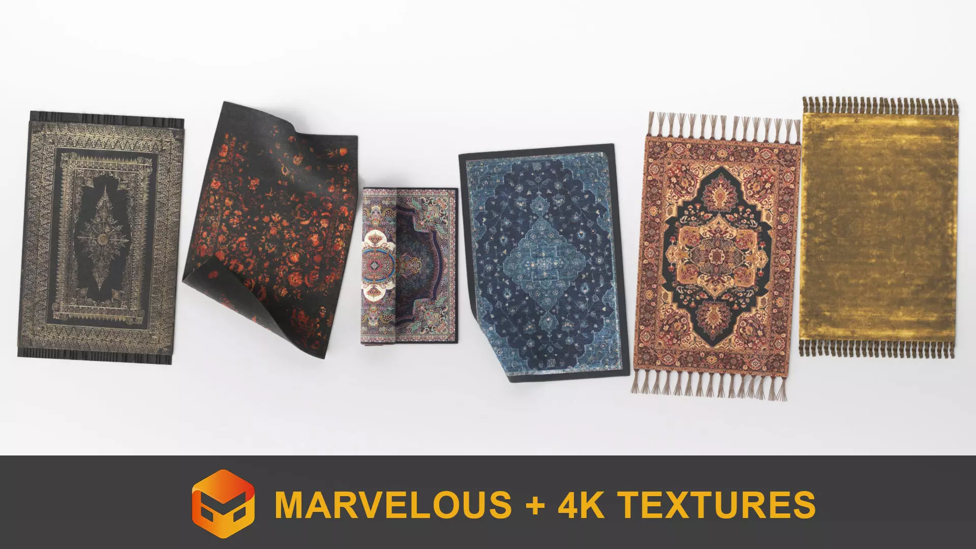 Oriental carpet pack Low-poly 3D model_0