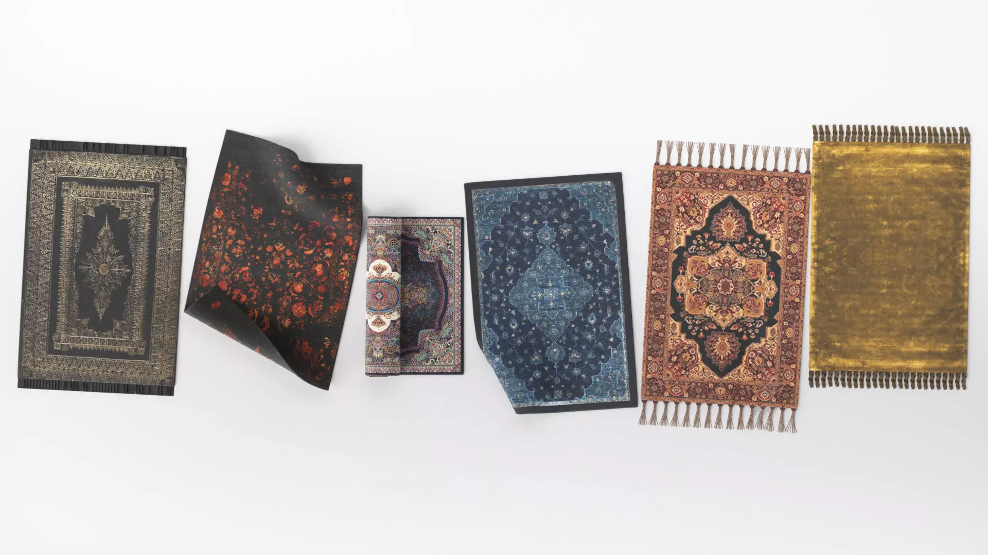 Oriental carpet pack Low-poly 3D model_1