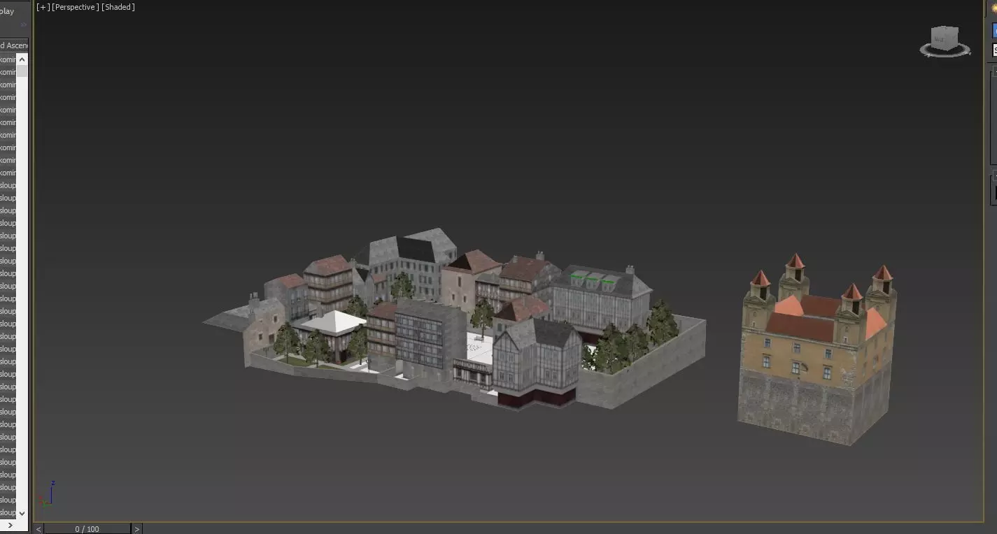 Old European City Square    Historic Architecture Low-poly 3D model_18