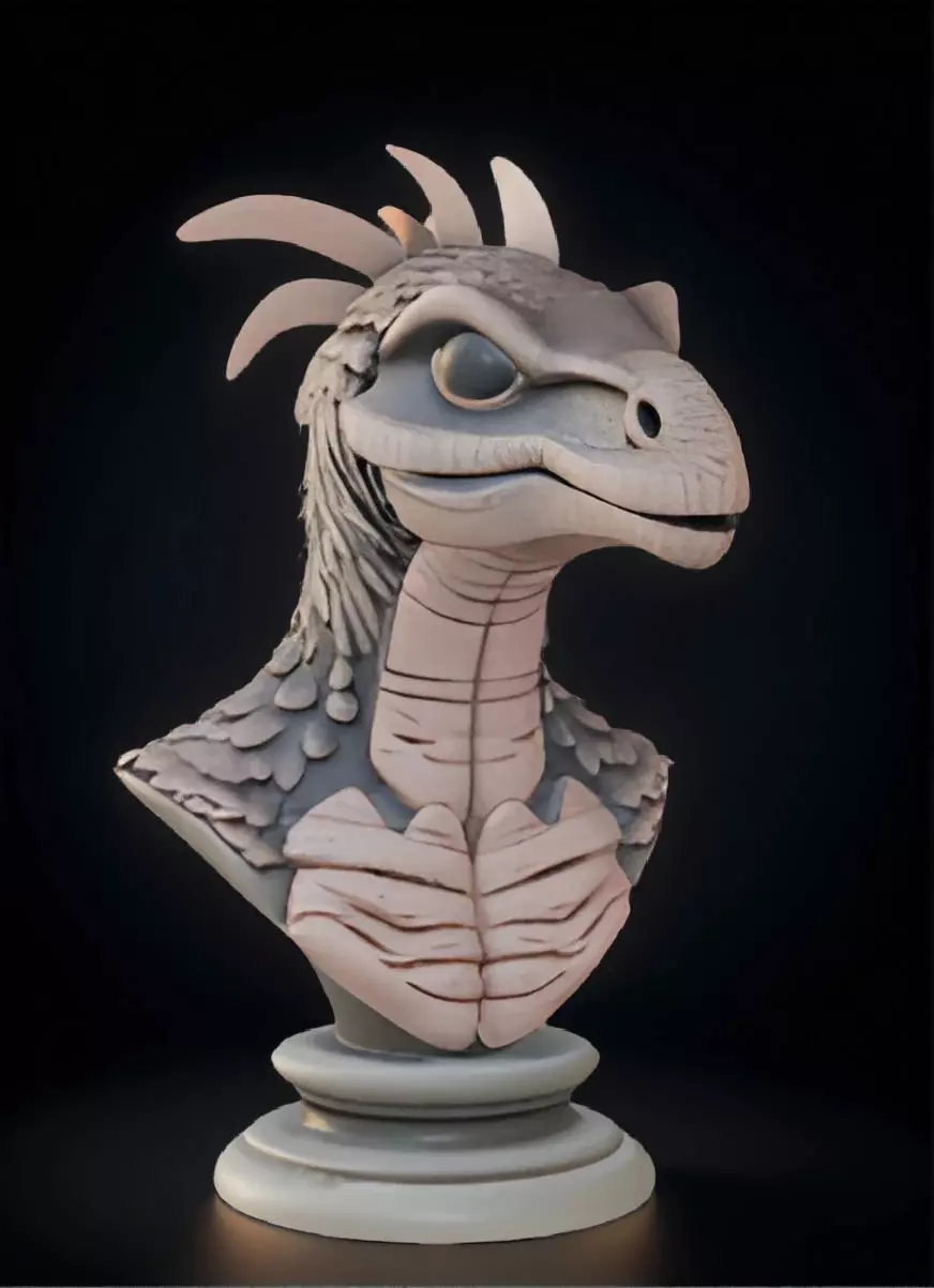 Oviraptor Bust 3D Model STL Printable 3D print model_0