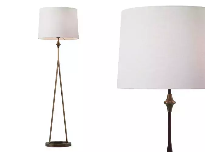 Floor lamp Dantone Home Daley vintage brass