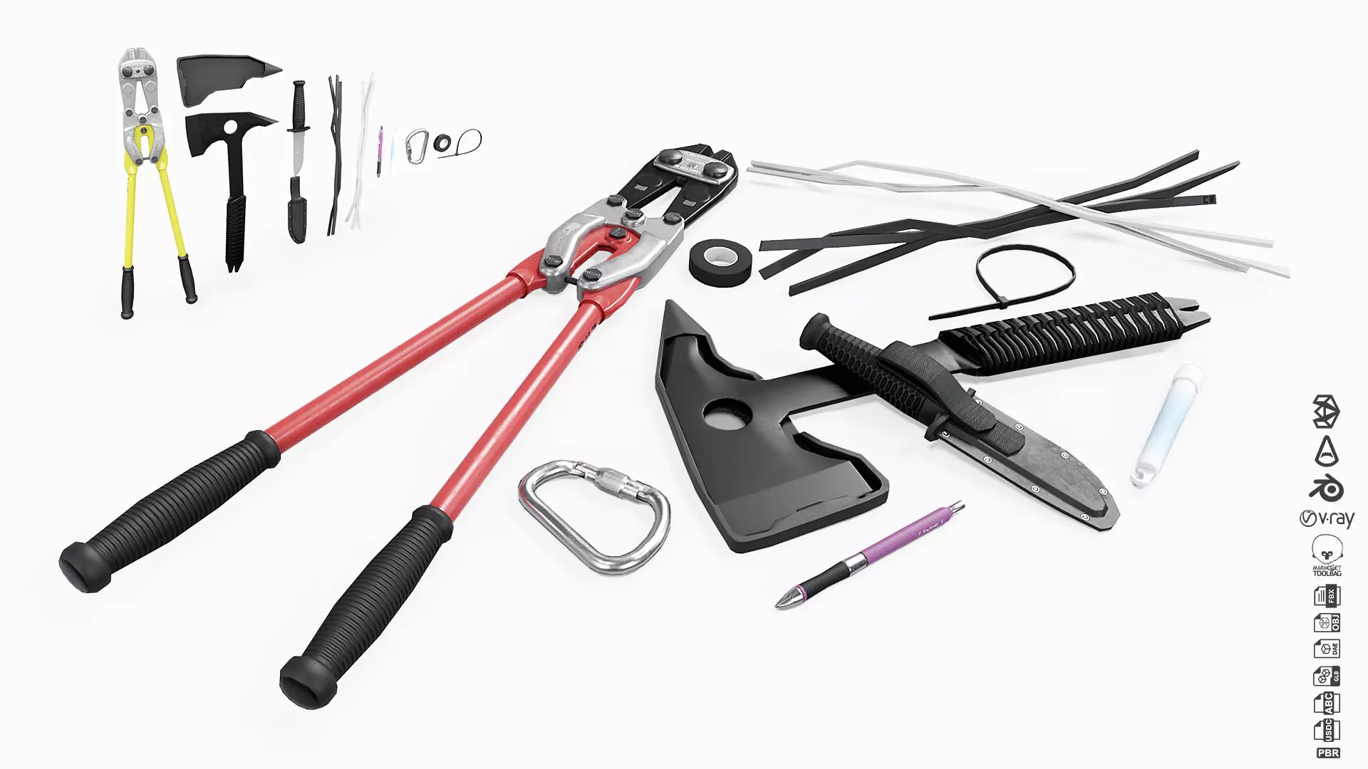 Tools Equipment Gear Low-poly 3D model