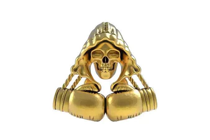 00036 Skull with Boxing Glows Pendant