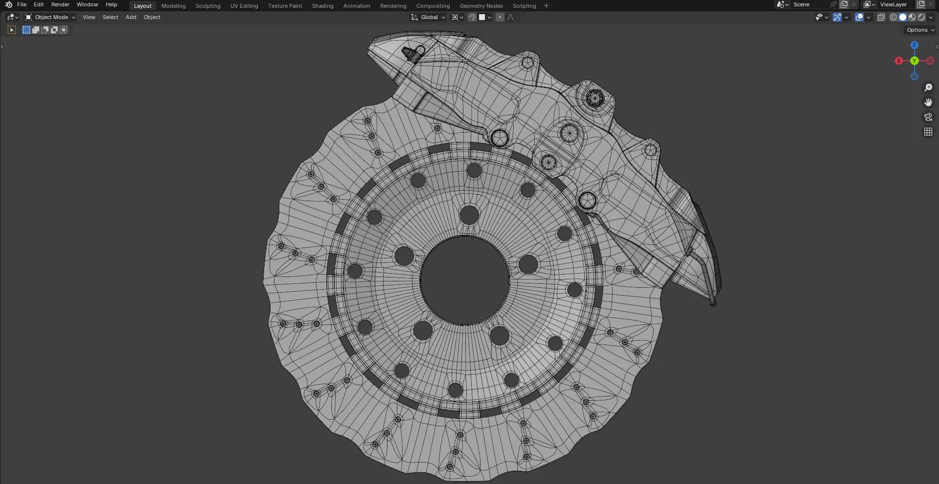 RS Brake Caliper and Brake Disc 3D model_15