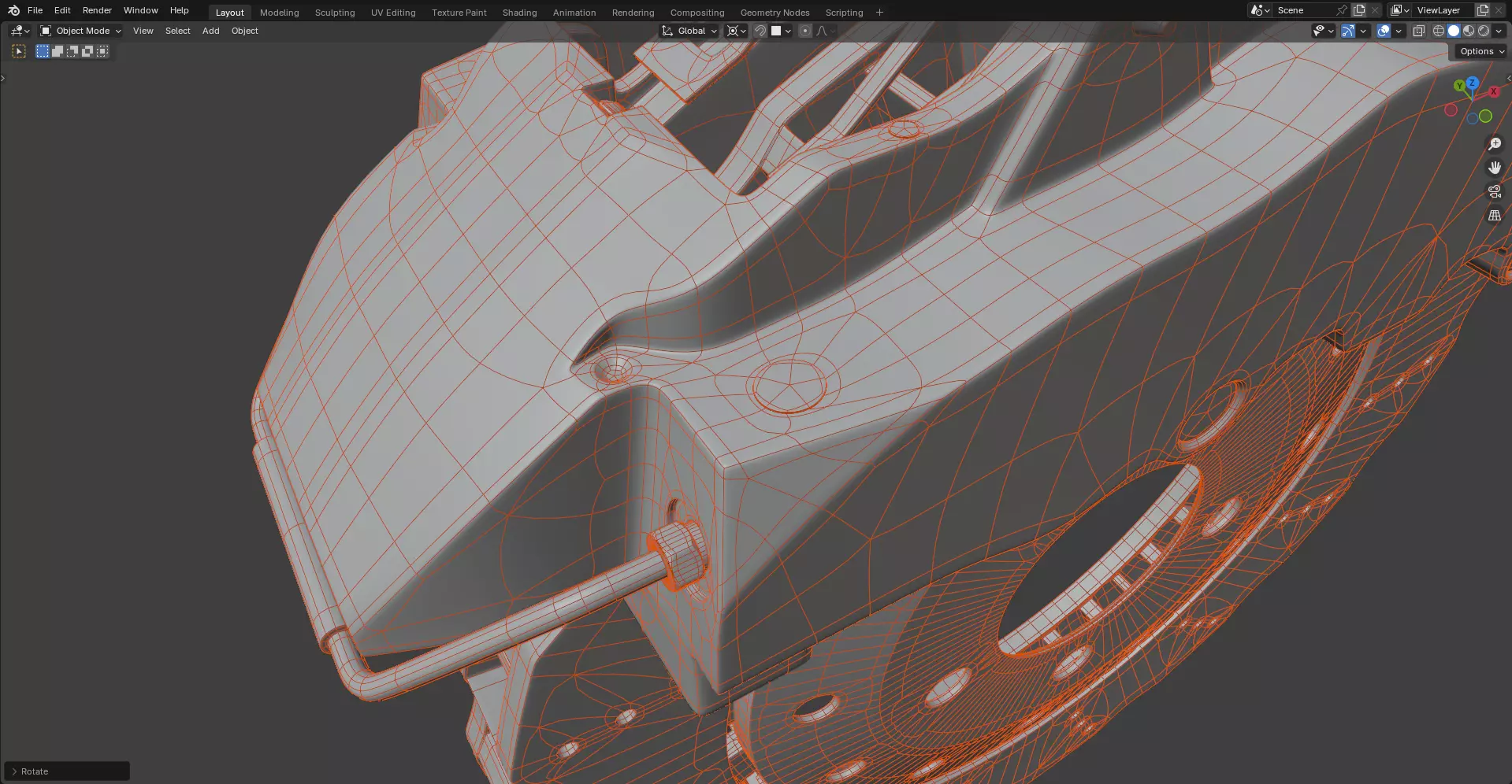 RS Brake Caliper and Brake Disc 3D model_9