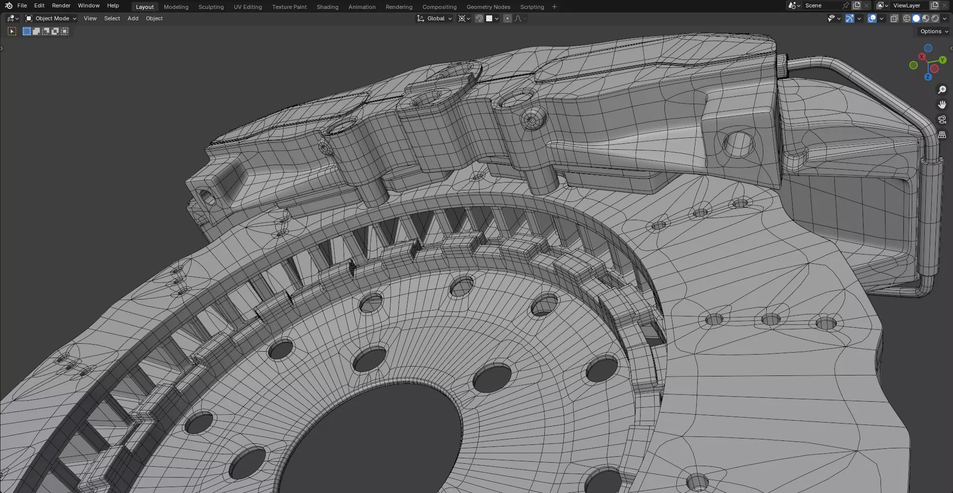 RS Brake Caliper and Brake Disc 3D model_13