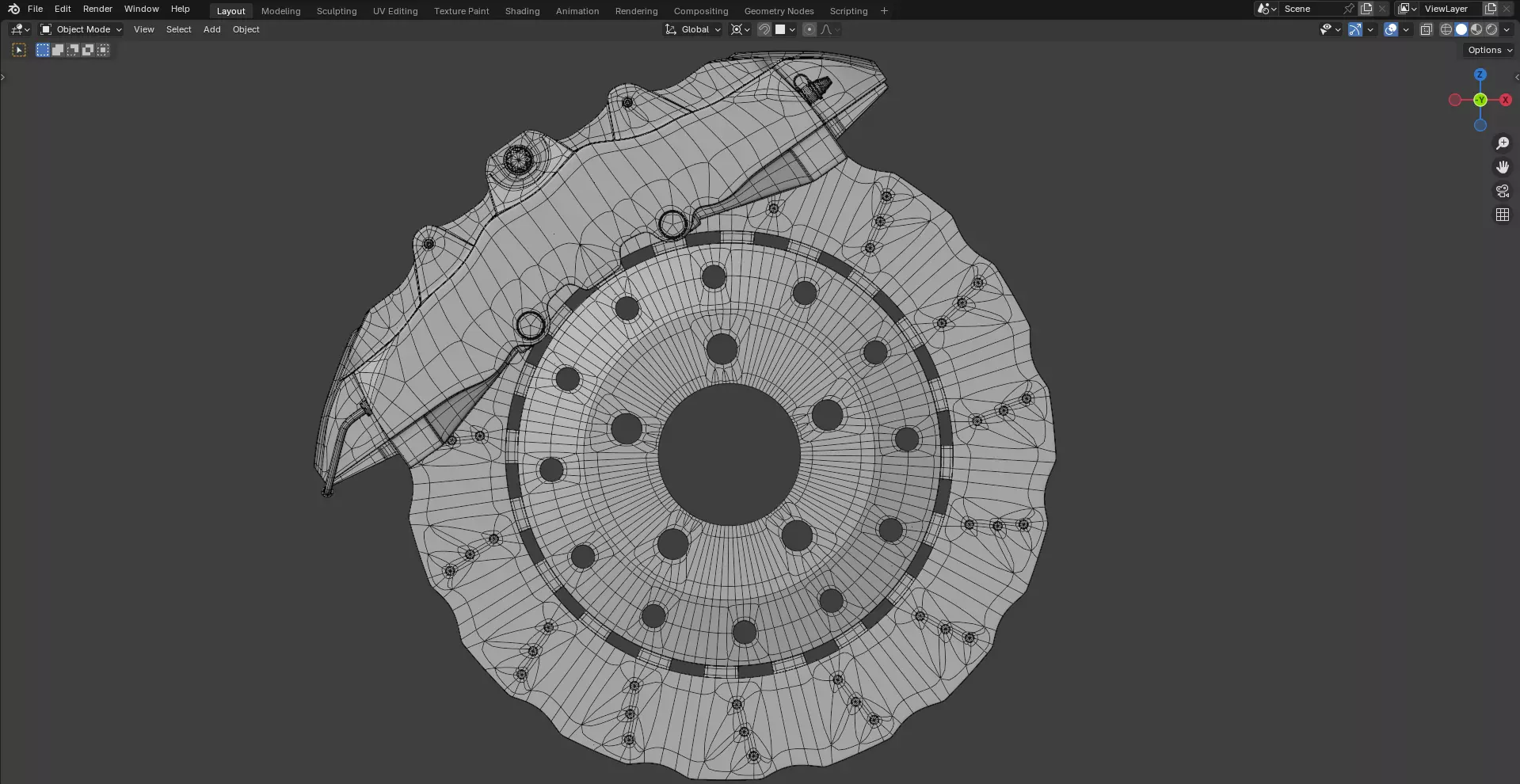 RS Brake Caliper and Brake Disc 3D model_14