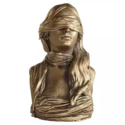 Statue of a blindfolded girl