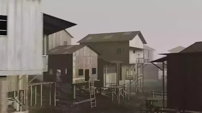 slum village 3D model 3