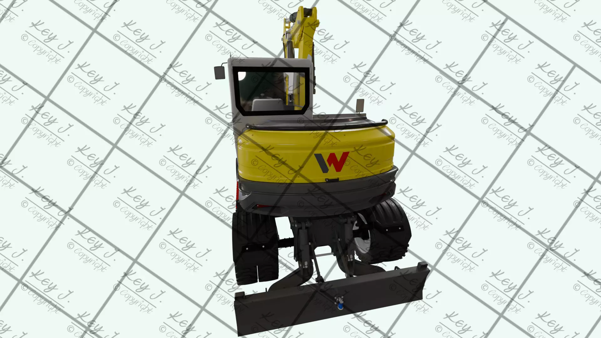 Wheeled excavator Wacker Neuson EW100-2 3D model_4