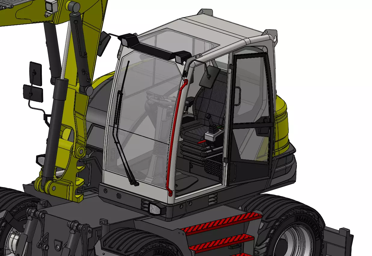 Wheeled excavator Wacker Neuson EW100-2 3D model_11