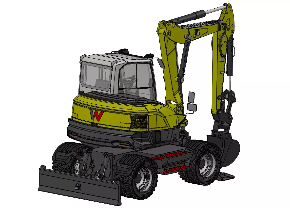 Wheeled excavator Wacker Neuson EW100-2 3D model_8