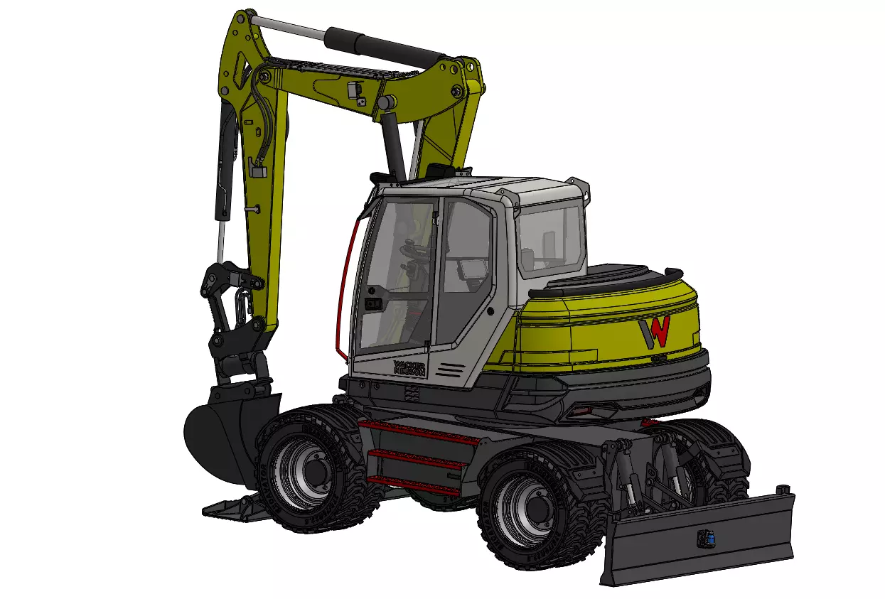 Wheeled excavator Wacker Neuson EW100-2 3D model_9