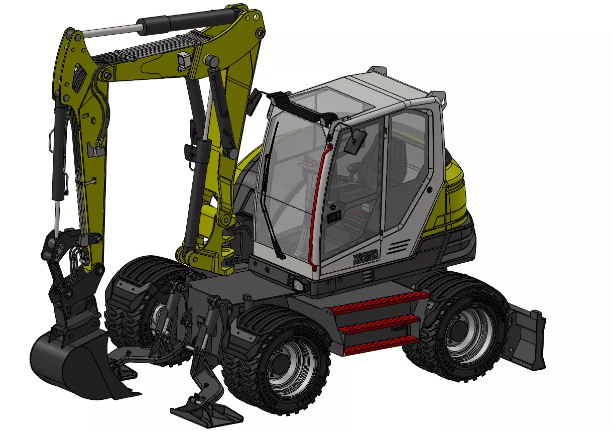 Wheeled excavator Wacker Neuson EW100-2 3D model_6